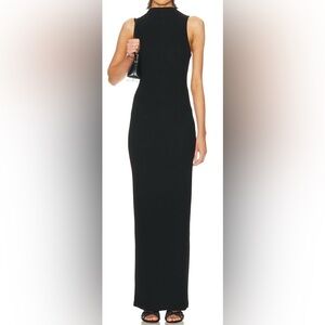 NWT Enza Costa Silk Rib Black Maxi Dress